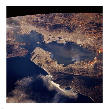 Framed San Francisco taken from space by shuttle columbia Print