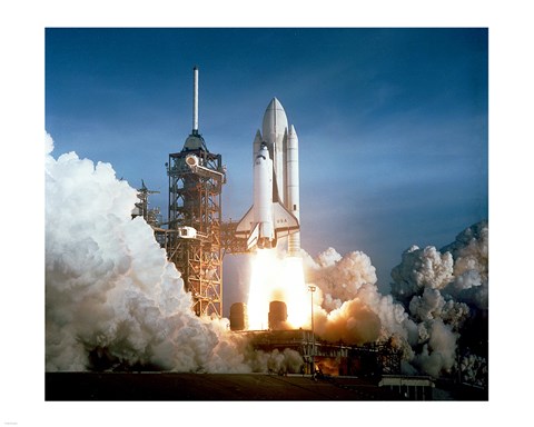 Framed Space Shuttle Columbia launching Print