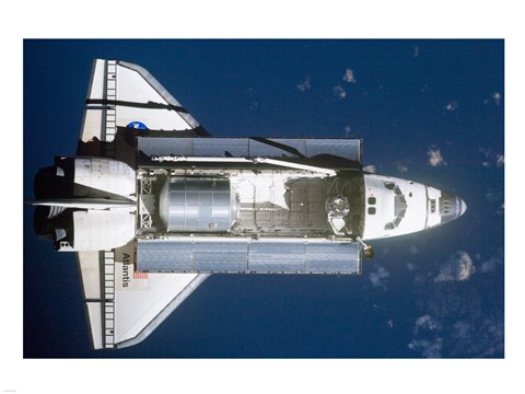 Framed STS-135 Atlantis approaches the ISS Print