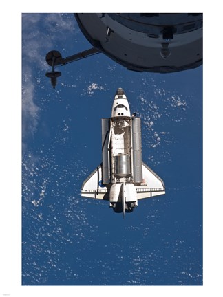 Framed STS-135 Atlantis approaches the ISS Print