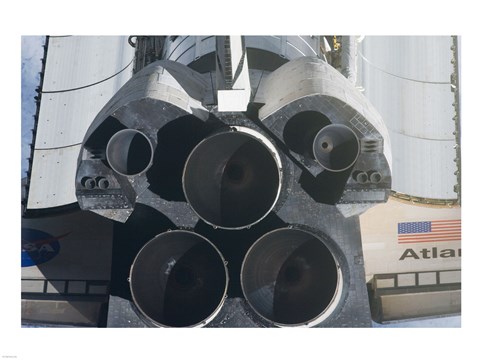 Framed STS-135 Atlantis during the Rendezvous Pitch Maneuver Print