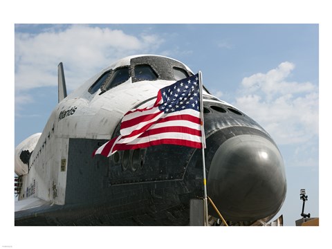 Framed STS-135 Atlantis on the Shuttle Landing Facility&#39;s Runway 15 Print