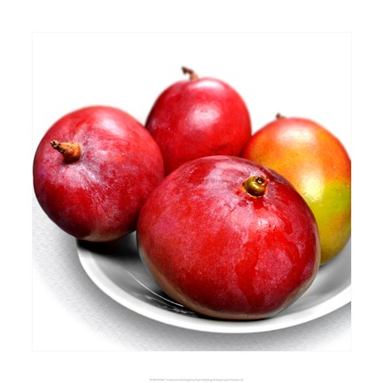 Framed Mangoes In a White Bowl Print