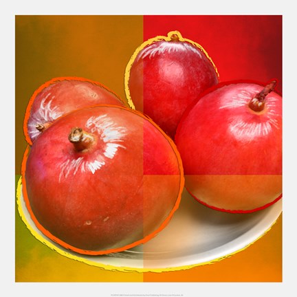 Framed Mangos in Warm Squares Print