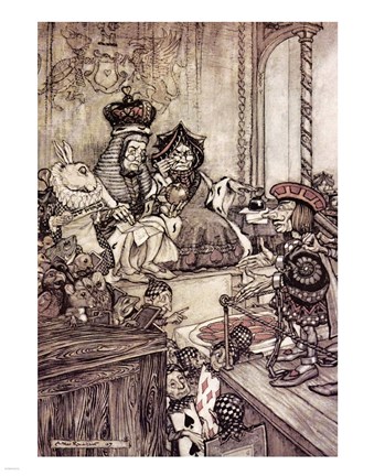 Framed Alice in Wonderland, Who stole the Tarts Print