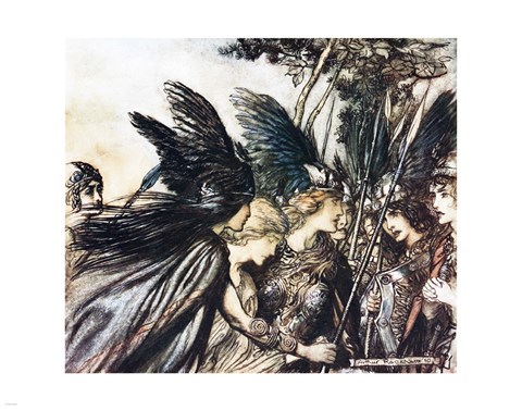 Framed Rhinegold and the Valkyries Print