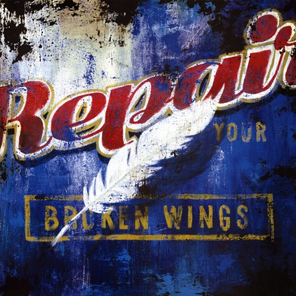 Framed Repair Your Broken Wings Print