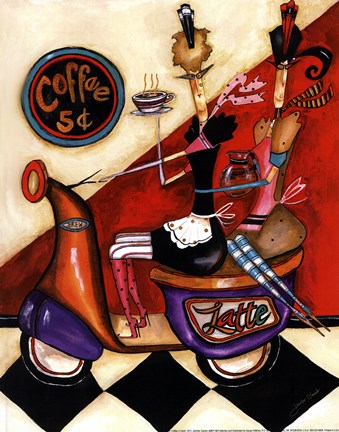 Framed Coffee 5 Cents Print