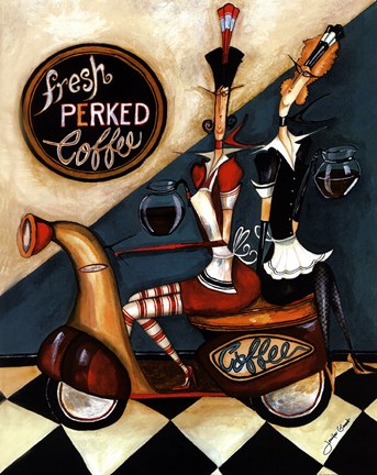 Framed Fresh Perked Coffee Print