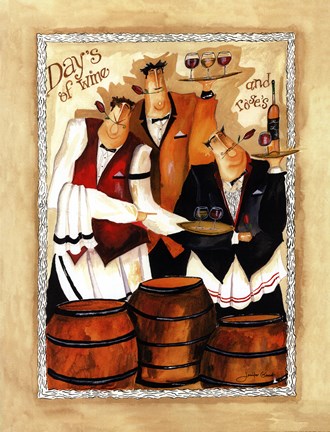 Framed Wine &amp; Roses II Print