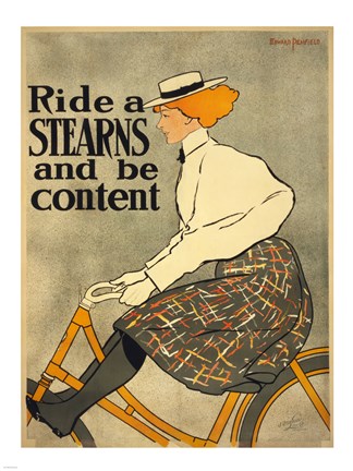 Framed Ride a Stearns Bicycle Print