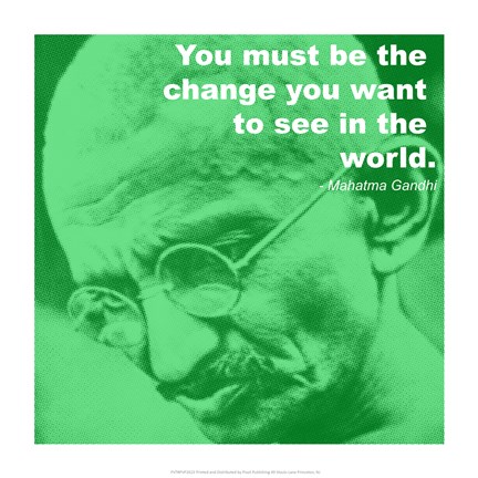 Framed Gandhi - Change Quote Print
