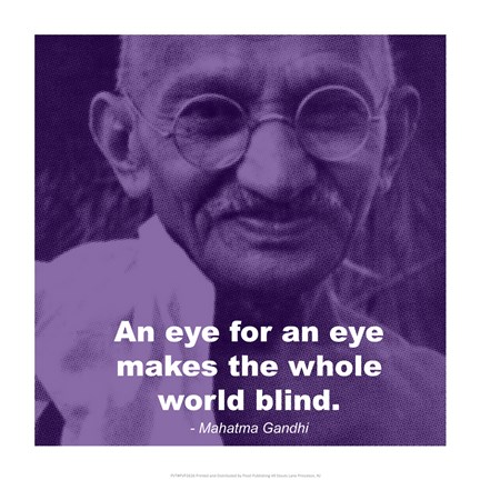 Framed Gandhi - Eye For An Eye Quote Print