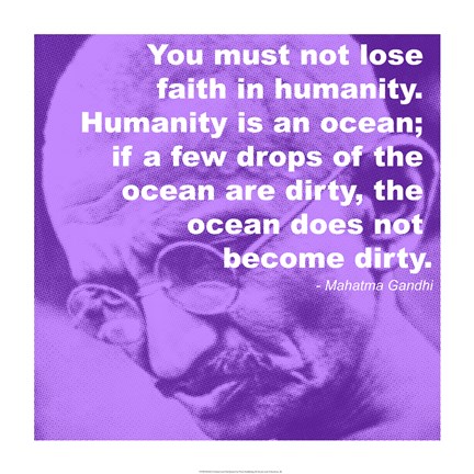 Framed Gandhi - Ocean Quote Print