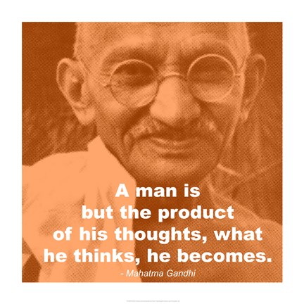 Framed Gandhi - Thoughts Quote Print