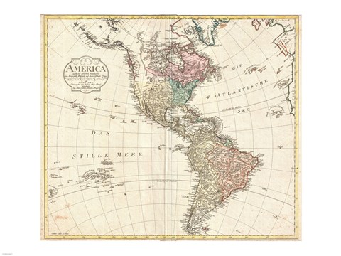Framed 1795 D'Anville Wall Map of South America Print