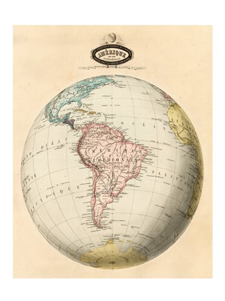 Framed Map of South America Print