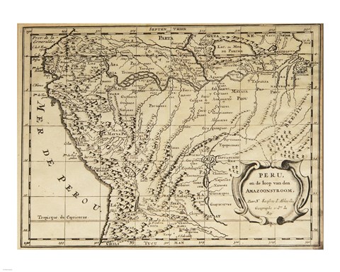 Framed Mapa Per Sanson Print