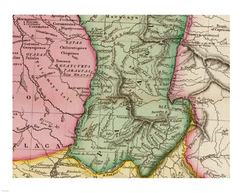 Framed Pinkerton 1812 Paraguay Print