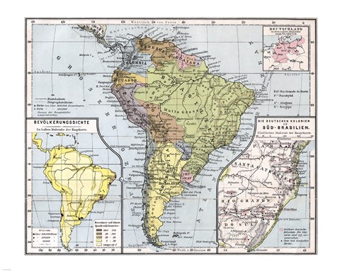 Framed Suedamerika 1905 Print