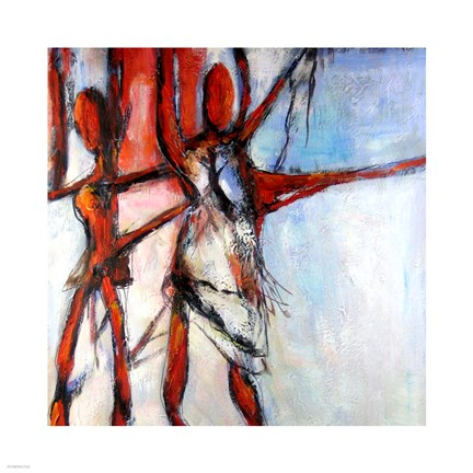 Framed Abstract Figure Study Print