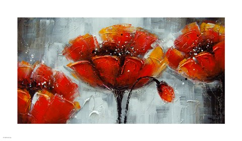 Framed Abstract Poppies Print