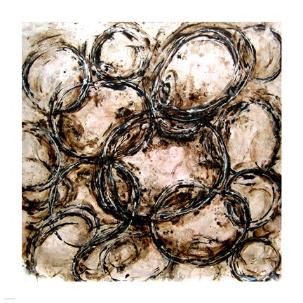 Framed Abstract Circles I Print