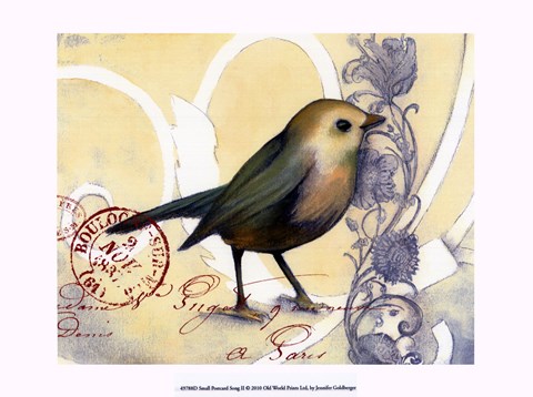 Framed Small Postcard Song II Print