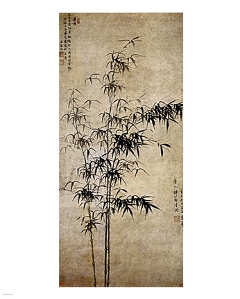 Framed Wang Fu-Ink Bamboo Print