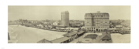 Framed Atlantic City Beach and Boardwalk Print