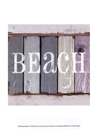 Framed Beach Signs IV Print