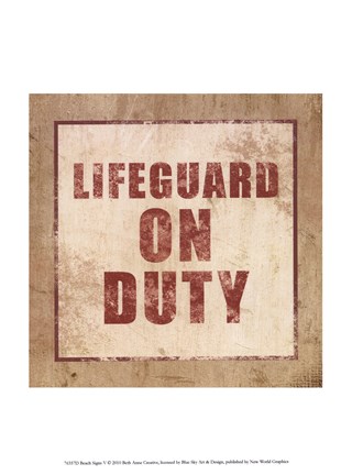 Framed Beach Signs V Print