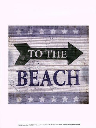 Framed Beach Signs VII Print
