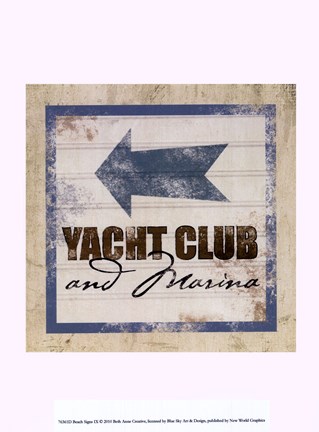 Framed Beach Signs IX Print