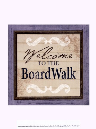 Framed Beach Signs XI Print