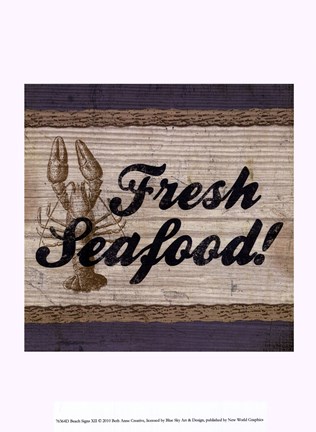 Framed Beach Signs XII Print