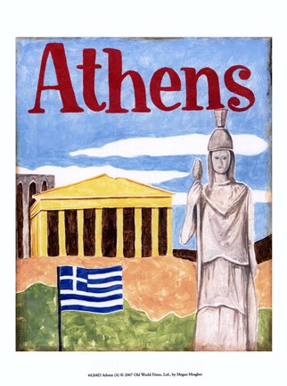 Framed Athens (A) Print