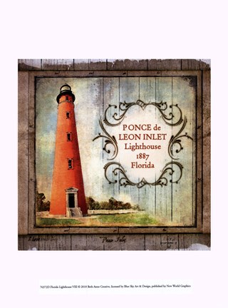 Framed Florida Lighthouse VIII Print