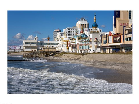 Framed Boardwalk Casinos, Atlantic City, New Jersey, USA Print