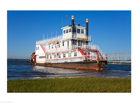 Framed Paddle Steamer on Lakes Bay, Atlantic City, New Jersey, USA Print