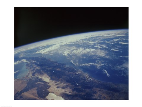 Framed Earth Showing Southern California Baja Los Angeles California Print