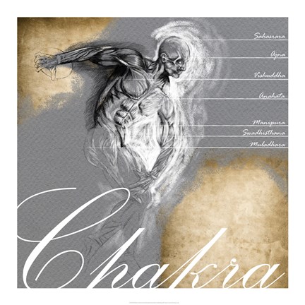 Framed Seven Chakra Points Print