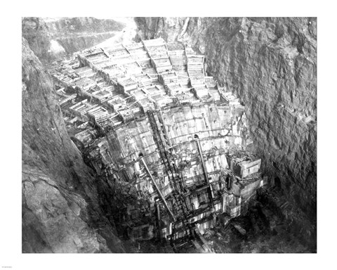 Framed As the Hoover Dam forms Print