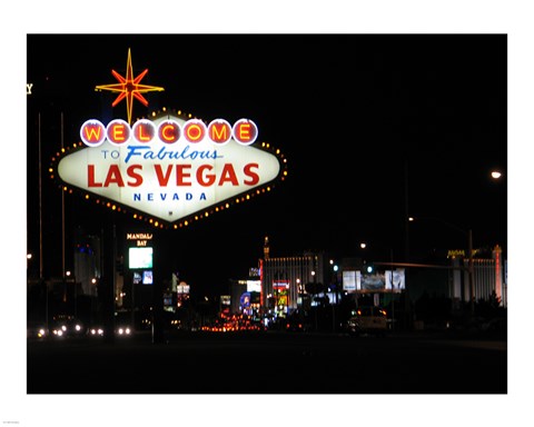 Framed Welcome To Vegas sign Print