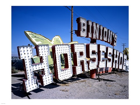 Framed Binion&#39;s Horseshoe Casino sign at Neon Boneyard, Las Vegas Print