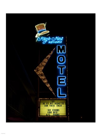 Framed High Hat historic motel, Las Vegas, Nevada Print