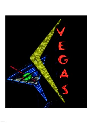 Framed Historic Vegas neon sign, Freemont Street, Las Vegas Print