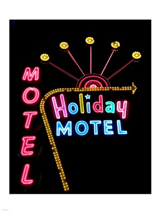 Framed Holiday Motel, Las Vegas, Nevada Print