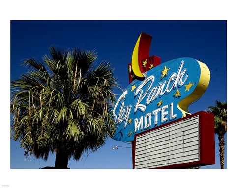 Framed Sky ranch motel sign Print