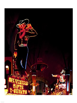 Framed Vegas Vic on Freemont Street in Las Vegas Print